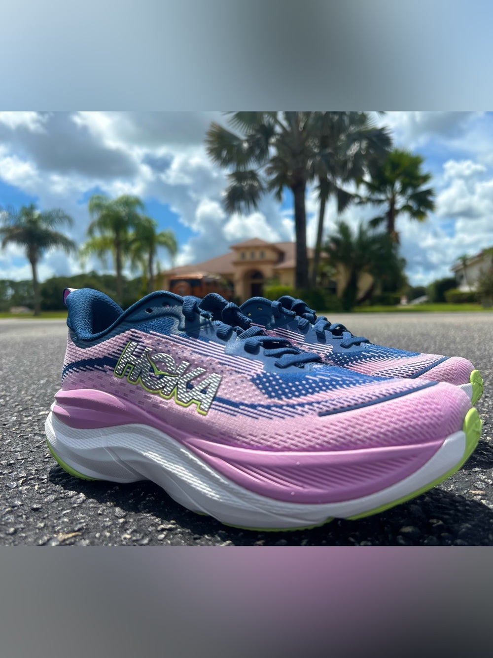 Hoka 💅 Skyflow Running Jogging Athletic Shoes Midnight Pink Twilight 1155113 MTW - Picture 4 of 14